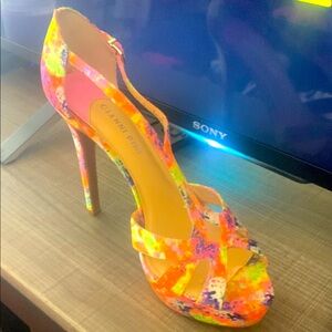 Giani Bernini Orange and Pink Artistic Heels